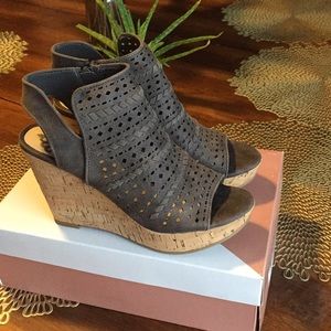 New Fergalicious Kortey Denim Wedges